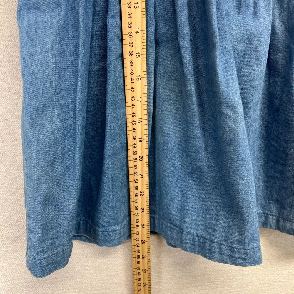 Vintage 90s Oshkosh B'gosh Girls Denim Heart Plaid Pinafore Jumper Dress Size 6